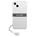 Guess GUHCP13SKB4GGR iPhone 13 mini 5,4" Transparent hardcase 4G Grey Strap Charm - imagine 3