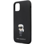 Karl Lagerfeld KLHCN61SMHKNPK iPhone 11/ Xr 6.1" black Silicone Ikonik Metal Pin - imagine 6