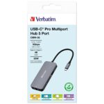 Verbatim Adapter Hub USB-C - HDMI/USB-C/Eternet/2xUSB-A 3.0 aluminum 32150 - imagine 5