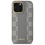 DKNY DKHMP14XPCPVSLE iPhone 14 Pro Max 6.7" beige hardcase Leather Checkered Mono Pattern MagSafe - imagine 3