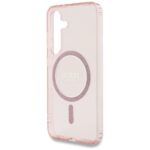 Case Guess Glitter Circle Classic Logo MagSafe for Samsung Galaxy S25 pink - imagine 6