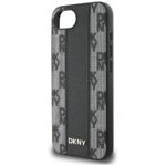 Case DKNY Leather Checkered Mono Pattern MagSafe for iPhone 16e black - imagine 6