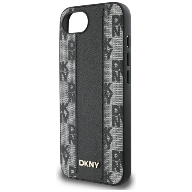 Case DKNY Leather Checkered Mono Pattern MagSafe for iPhone 16e black - imagine 6