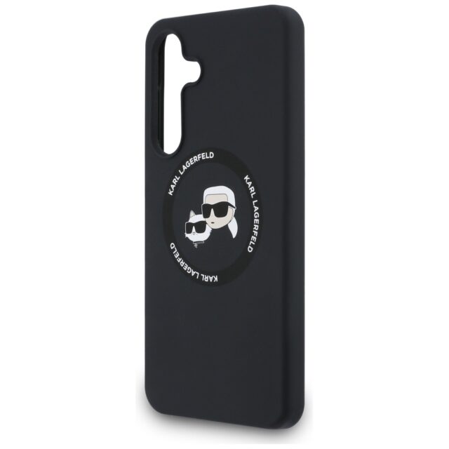 Case Karl Lagerfeld Silicone Karl&Choupette Heads MagSafe for Samsung Galaxy S25 FE black - imagine 6
