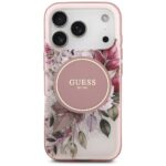 Guess IML Flower & Tonal Circle MagSafe Case for iPhone 17 Pro Pink - imagine 3