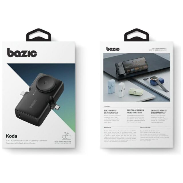 PowerBank 3in1 Bazic Koda 5000mAh PD20W   USB-C/Lightning black - imagine 8