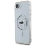 Case Karl Lagerfeld IML Metal Karl Head MagSafe for iPhone 16e white - imagine 2