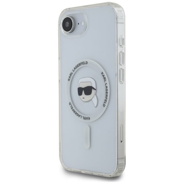Case Karl Lagerfeld IML Metal Karl Head MagSafe for iPhone 16e white - imagine 2