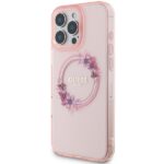 Guess GUHMP16XHFWFCP iPhone 16 Pro Max 6.9" pink hardcase IML Flowers Wreath MagSafe - imagine 2
