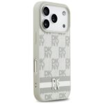 Case DKNY Checkered with Printed Stripes for iPhone 17 Pro beiige - imagine 4