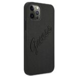 Guess GUHCP12LRSAVSBK iPhone 12 Pro Max 6,7" black hardcase Saffiano Vintage Script - imagine 4