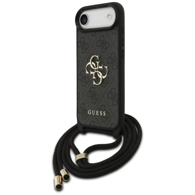 Case Guess 4G Big Logo Cord Stap         Crossbody for iPhone Air black - imagine 2