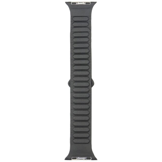 Strap Audi Logo Synthetic Leather Magnetic Ring for Apple Watch 44/45/46/49mm black - imagine 2