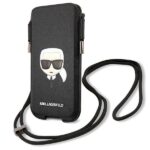 Karl Lagerfeld Torebka KLHCP12MOPHKHK6,1" black hardcase Saffiano Ikonik Karl`s Head - imagine 2