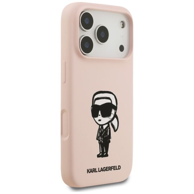 Case Karl Lagerfeld Silicone Karl Sketch & Logo MagSafe for iPhone 17 Pro pink - imagine 4