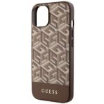 Guess GUHMP14SHGCFSEW iPhone 14 / 15 / 13 6.1" brown hardcase GCube Stripes MagSafe - imagine 6