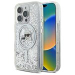 Karl Lagerfeld KLHMP16LLGKCSGH iPhone16 Pro 6.3" hardcase transparent Liquid Glitter Karl&Choupette