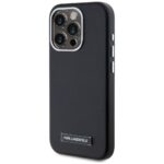 Case Karl Lagerfeld  FW Metal Plate MagSafe for iPhone 15 Pro Max black - imagine 2
