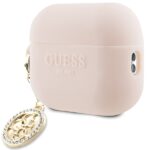 Guess GUAP23DSLGHDP AirPods Pro 2 (2022/2023) cover pink 3D Rubber 4G Diamond Charm - imagine 3