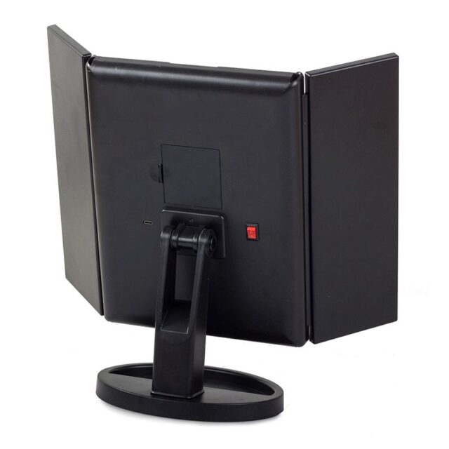 Extralink | Makeup mirror | with magnification, black, extendable, illuminated, with stand - imagine 4