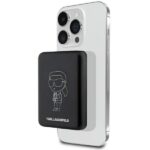 Karl Lagerfeld Powerbank indukcyjnyKLPBMKIOTTGK 5W 3000mAh black Ikonik MagSafe
