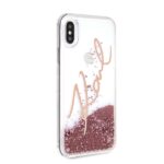 Karl Lagerfeld KLHCPXSGPI iPhone X/Xs pink gold hard case Signature Liquid Glitter - imagine 3