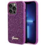 Guess GUHCP15LPMSDGSF iPhone 15 Pro 6.1" fuschia hardcase Disco Metal Script