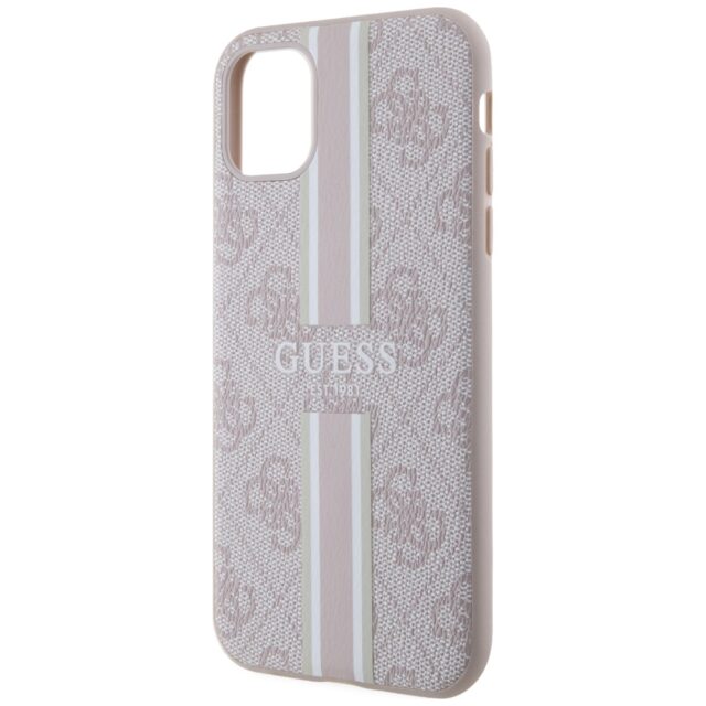 Guess GUHMN61P4RPSP iPhone 11 / Xr pink hardcase 4G Printed Stripes MagSafe - imagine 6
