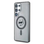 Etui Karl Lagerfeld Button Choupette Head Printed Logo MagSafe Samsung Galaxy S25 Ultra black - imagine 2