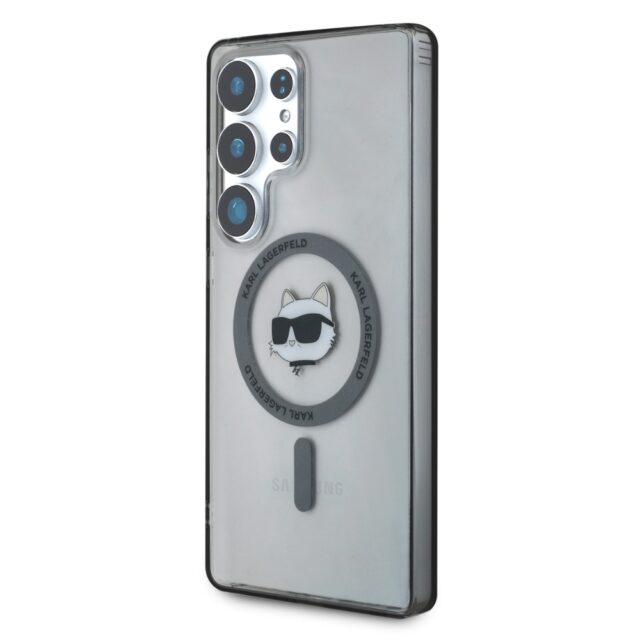 Etui Karl Lagerfeld Button Choupette Head Printed Logo MagSafe Samsung Galaxy S25 Ultra black - imagine 2