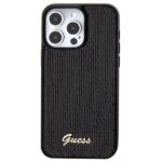 Guess GUHCP15LPSFDGSK iPhone 15 Pro 6.1" black hardcase Sequin Script Metal - imagine 3