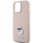 Karl Lagerfeld KLHCP15LSMHCNPP iPhone 15 Pro 6.1" pink Silicone Choupette Metal Pin - imagine 6