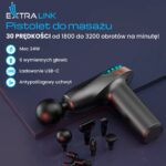 Extralink Massage Gun Lite | Massage Gun | 3200 RPM, 6 interchangeable tips - imagine 3
