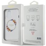 Guess GUHMP15SHFWFCT iPhone 15 / 14 / 13 6.1" transparent hardcase IML Flowers Wreatch MagSafe - imagine 8