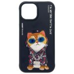 Nimmy case iPhone 15 6.1" black   Glasses Cool Cat - imagine 4