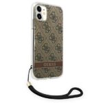 Guess GUOHCN61H4STW iPhone 11 brown hardcase 4G Print Strap - imagine 4