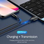 USAMS U18 Lightning 2A Fast Charge Cable 1m black SJ266USB01 (US-SJ266) - imagine 5