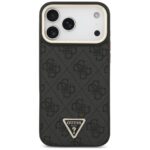 Case Guess 4G Triangle Logo MagSafe for iPhone 17 Pro Max black gold - imagine 3