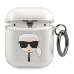 Karl Lagerfeld KLA2UKHGS AirPods cover silver Glitter Karl`s Head