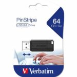 Verbatim USB-A 2.0 PinStripe Flash Drive 64GB black 49065 - imagine 5