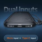 USAMS power bank PB56 10000mAh 2xUSB/USB-C/MicroUSB Fast Charge dark green 10KCD15003 (US-CD150) - imagine 5