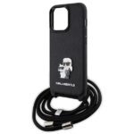 Karl Lagerfeld KLHCP13LSAKCPSK iPhone 13 Pro / 13 6.1" hardcase black Crossbody Saffiano Metal - imagine 5