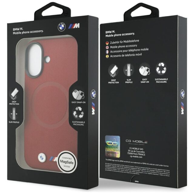 BMW M FW Metal Logo MagSafe Case for iPhone 17 Red - imagine 8