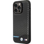 Case BMW BMHCP13X22NBCK iPhone 13 Pro Max 6.7" black hardcase Leather Carbon - imagine 2