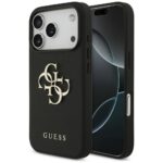 Guess Grained Big 4G & Classic Logo case for iPhone 17 Pro black