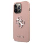Guess GUHCP13LSA4GSPI iPhone 13 Pro / 13 6,1" pink hardcase Saffiano 4G Metal Logo - imagine 2