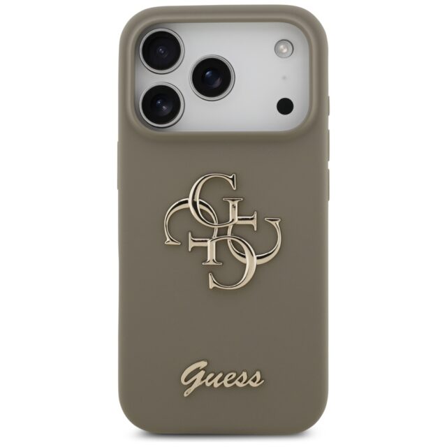 Guess Silicone Big 4G Script Case for iPhone 17 Pro Brown - imagine 3