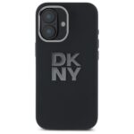 DKNY DKHCP16SSMCBSK iPhone 16 6.1" black hardcase Liquid Silicone Metal Logo