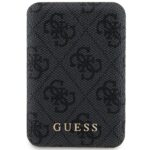 Guess Induction Powerbank 15W GUPB5FP4EMGK 5000mAh black 4G Leather Metal Logo MagSafe