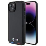 BMW BMHCP15M22PTDK iPhone 15 Plus / 14 Plus 6.7" black Leather Stamp Tricolor